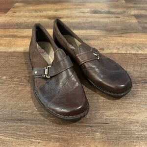 Earth Spirit Loafer Flats Brown Slip On Buckle Comfort Walking Shoes Office READ